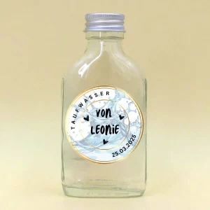 Glasflasche für Taufwasser personalisiert 100 ml