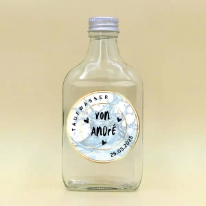 Glasflasche für Taufwasser personalisiert 200 ml