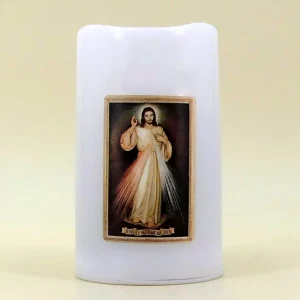 LED-Kerze Barmherziger Jesus 9 cm