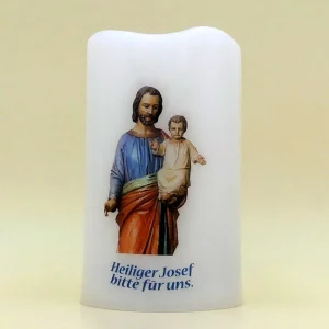 LED-Kerze Heiliger Josef mit Kind aus Heede