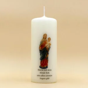 Stumpenkerze Heilige Maria mit Kind