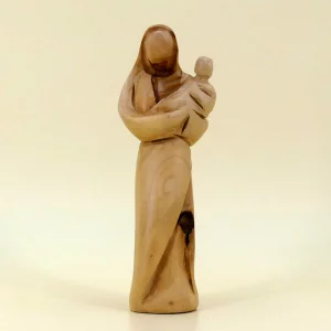 Mutter mit Kind aus Bethlehem Olivenholz 13 cm