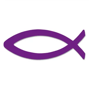 Ichthys Fischsymbol Aufkleber lila 13 cm
