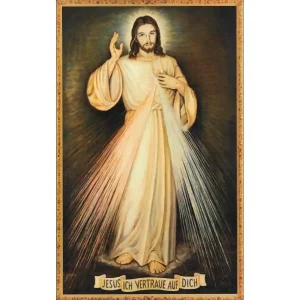 Gnadenbild Barmherziger Jesus mit Rand 25x15 cm
