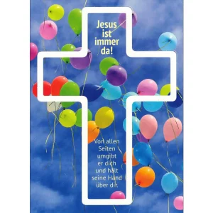 Jesus ist immer da - Leuchtkreuz Postkarte A6