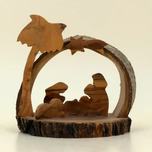 Kleine Krippe aus Olivenholz 8 cm