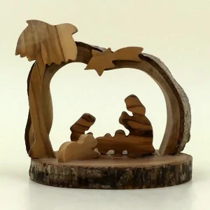 Kleine Krippe aus Bethlehem Olivenholz 7 cm