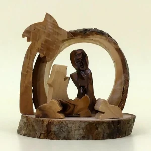 Kleine Krippe aus Bethlehem Olivenholz 8 cm
