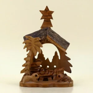 Kleine Krippe mit Stern aus Bethlehem 11 cm