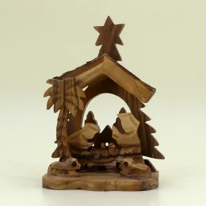 Kleine Krippe mit Stern aus Bethlehem 11 cm