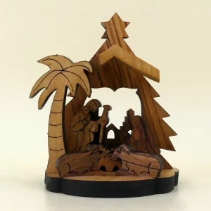 Krippe mit Konturen aus Bethlehem 10 cm