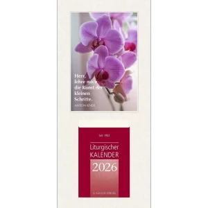 Liturgischer Kalenderblock Orchidee mit Gebet 2026
