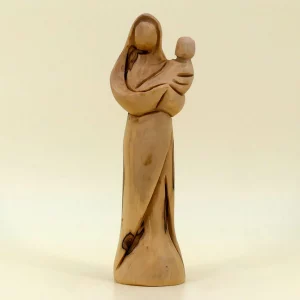 Mutter mit Kind aus Bethlehem Olivenholz 14 cm