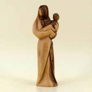 Mutter mit Kind aus Bethlehem Olivenholz 13 cm
