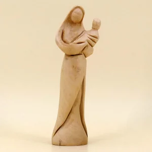 Mutter mit Kind aus Bethlehem Olivenholz 14 cm