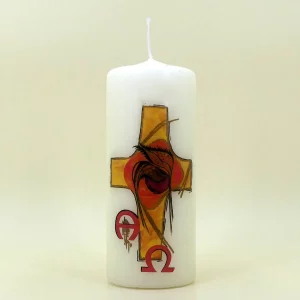 Osterkerze mit Kreuz