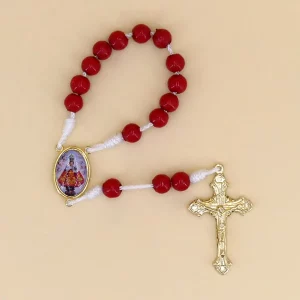 Rosenkranz zum Prager Jesulein mit goldfarbenem Kreuz