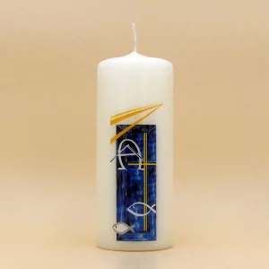 Stumpenkerze Alpha und Omega