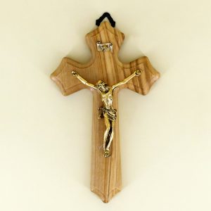 Wandkreuz aus Olivenholz 14 cm